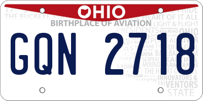 OH license plate GQN2718