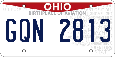 OH license plate GQN2813