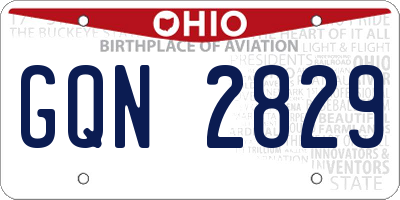 OH license plate GQN2829