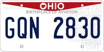 OH license plate GQN2830