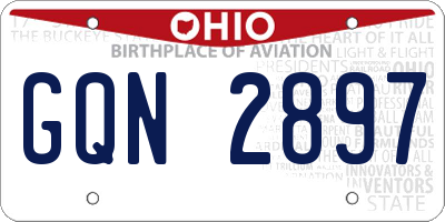 OH license plate GQN2897