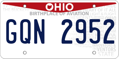 OH license plate GQN2952