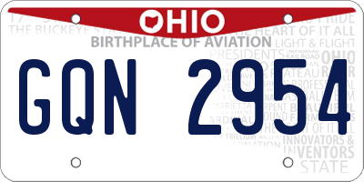 OH license plate GQN2954