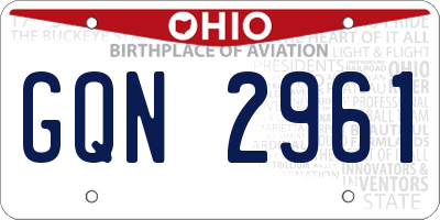 OH license plate GQN2961