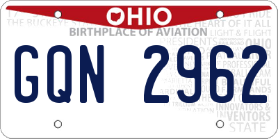 OH license plate GQN2962