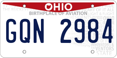 OH license plate GQN2984