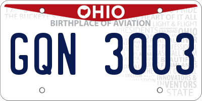 OH license plate GQN3003