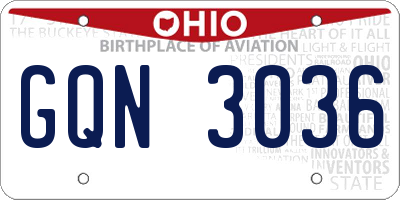 OH license plate GQN3036