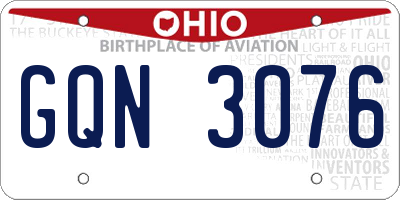 OH license plate GQN3076