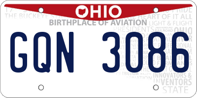 OH license plate GQN3086