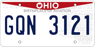 OH license plate GQN3121