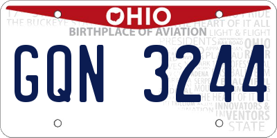 OH license plate GQN3244