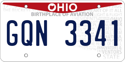 OH license plate GQN3341