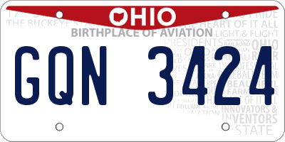 OH license plate GQN3424
