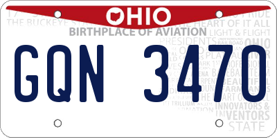OH license plate GQN3470