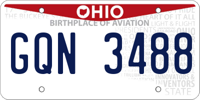 OH license plate GQN3488
