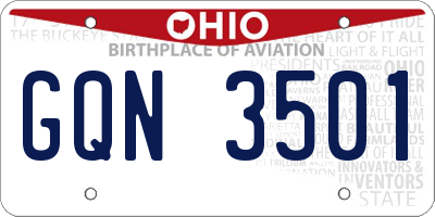 OH license plate GQN3501