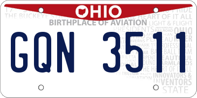 OH license plate GQN3511