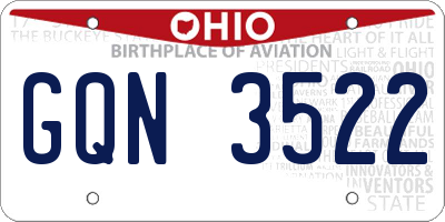 OH license plate GQN3522