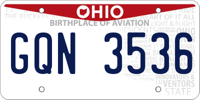 OH license plate GQN3536