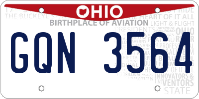 OH license plate GQN3564