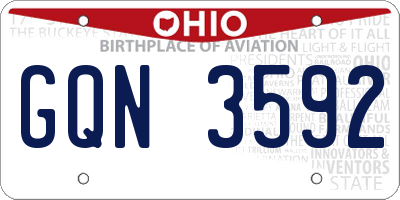 OH license plate GQN3592