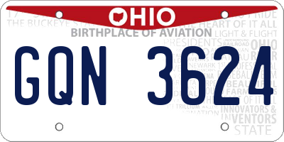 OH license plate GQN3624