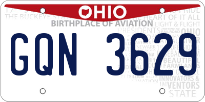 OH license plate GQN3629