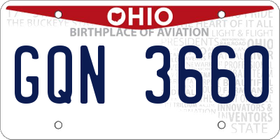 OH license plate GQN3660