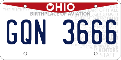 OH license plate GQN3666