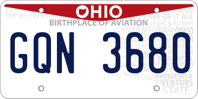 OH license plate GQN3680