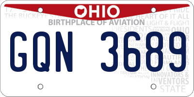 OH license plate GQN3689