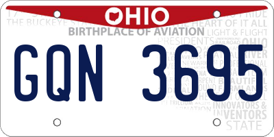 OH license plate GQN3695