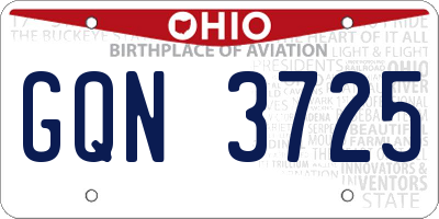 OH license plate GQN3725
