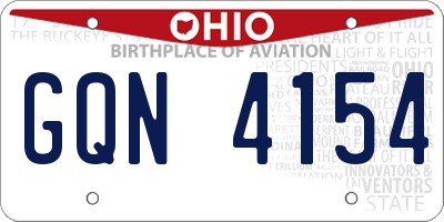 OH license plate GQN4154