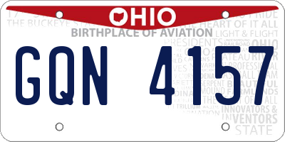 OH license plate GQN4157