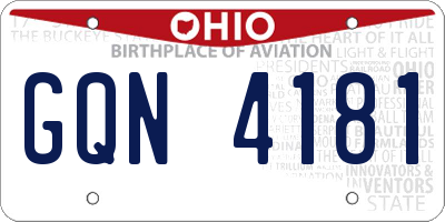 OH license plate GQN4181