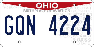 OH license plate GQN4224