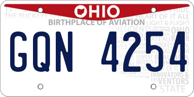 OH license plate GQN4254