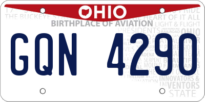 OH license plate GQN4290