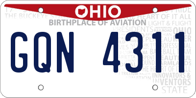 OH license plate GQN4311