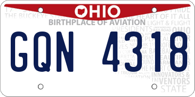 OH license plate GQN4318
