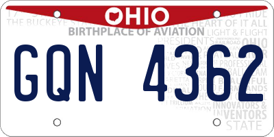 OH license plate GQN4362