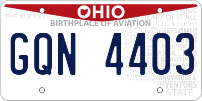 OH license plate GQN4403