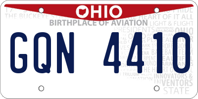 OH license plate GQN4410