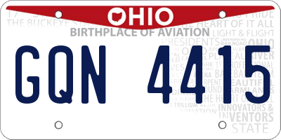 OH license plate GQN4415