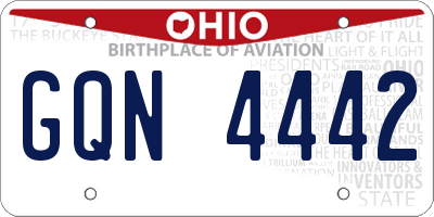 OH license plate GQN4442