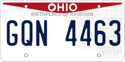 OH license plate GQN4463