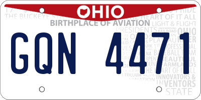 OH license plate GQN4471