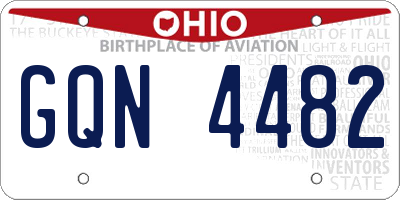 OH license plate GQN4482